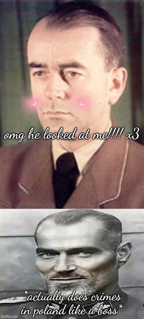 insert an image of these two making out | omg he looked at me!!!! x3; *actually does crimes in poland like a boss* | image tagged in jad | made w/ Imgflip meme maker