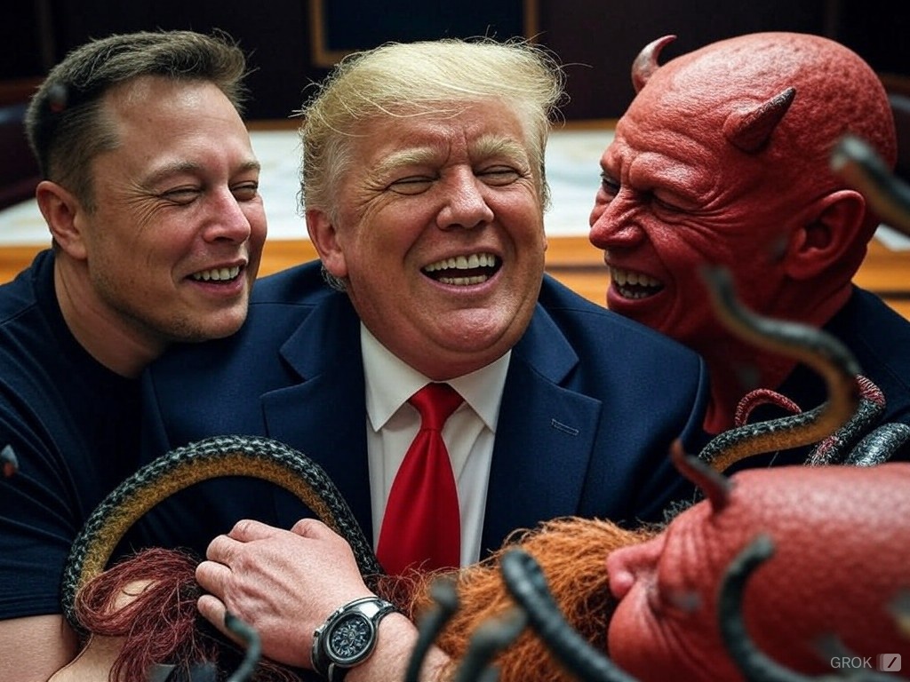 Donald Trump Elon Musk #elonald satan devil evil Blank Meme Template