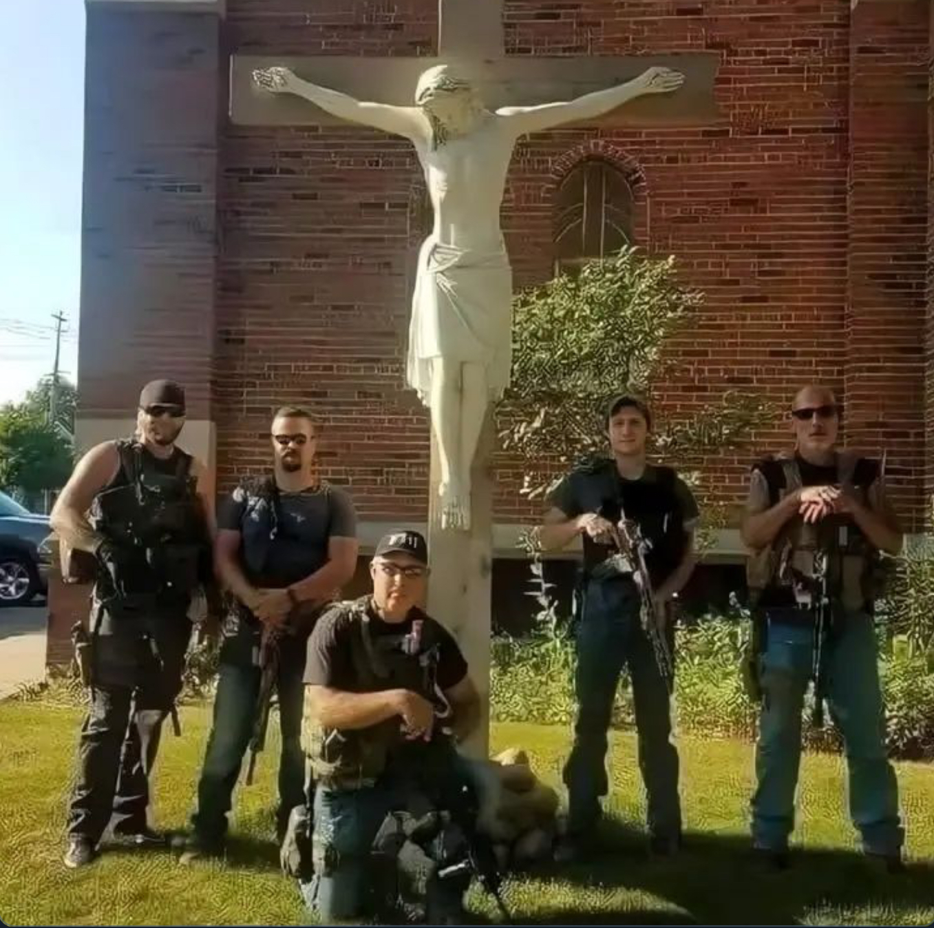 Jesus the cops hunting trophy Blank Meme Template