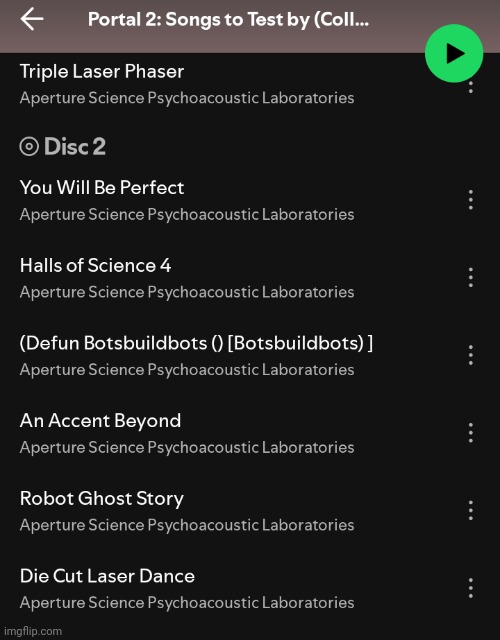 Guys, something is wrong with my Portal 2 soundtrack | image tagged in portal,portal 2,spotify | made w/ Imgflip meme maker