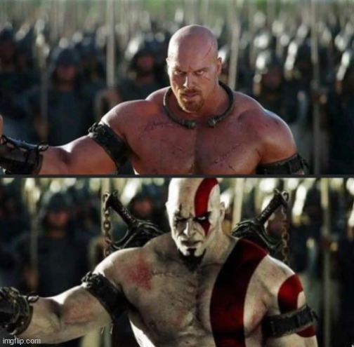 I was watching Troy last night and thought bro would have been perfect casting as Kratos. | made w/ Imgflip meme maker