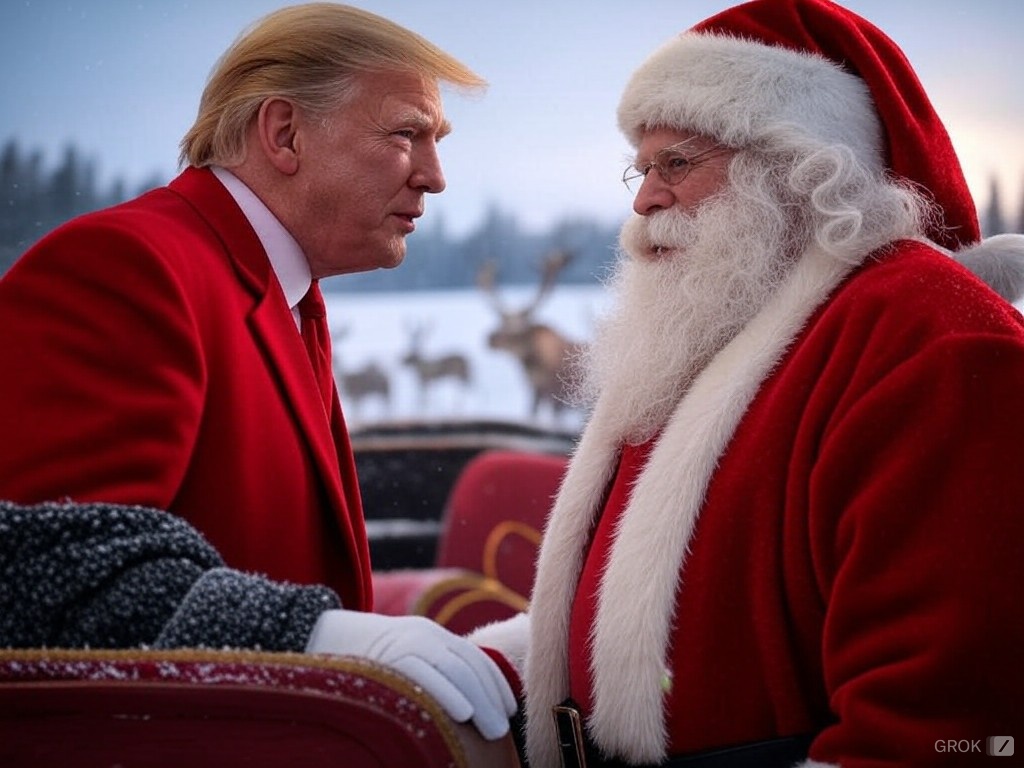 Santa Trump Whisper Blank Meme Template