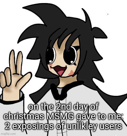 FLAUGRGGHG!!!!!! | on the 2nd day of christmas MSMG gave to me: 2 exposings of unlikley users | image tagged in flaugrgghg | made w/ Imgflip meme maker