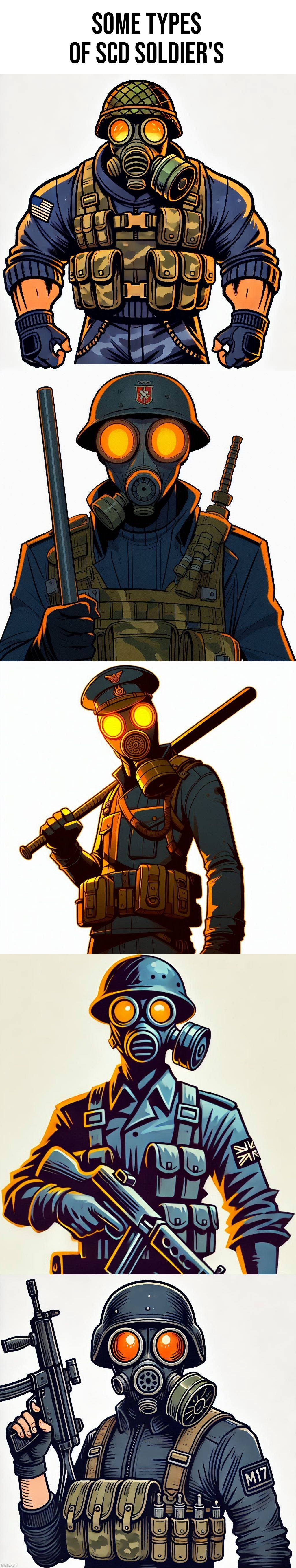 these are the Riot Officer,Suppressor,Assassin,Fox Hound and Warthog's | Some types of SCD Soldier's | image tagged in scd,timezone,game,idea,movie,cartoon | made w/ Imgflip meme maker