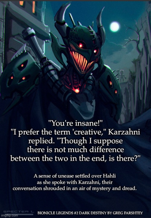 The mad king Karzahni | image tagged in bionicle,lego,fiction,pop culture | made w/ Imgflip meme maker