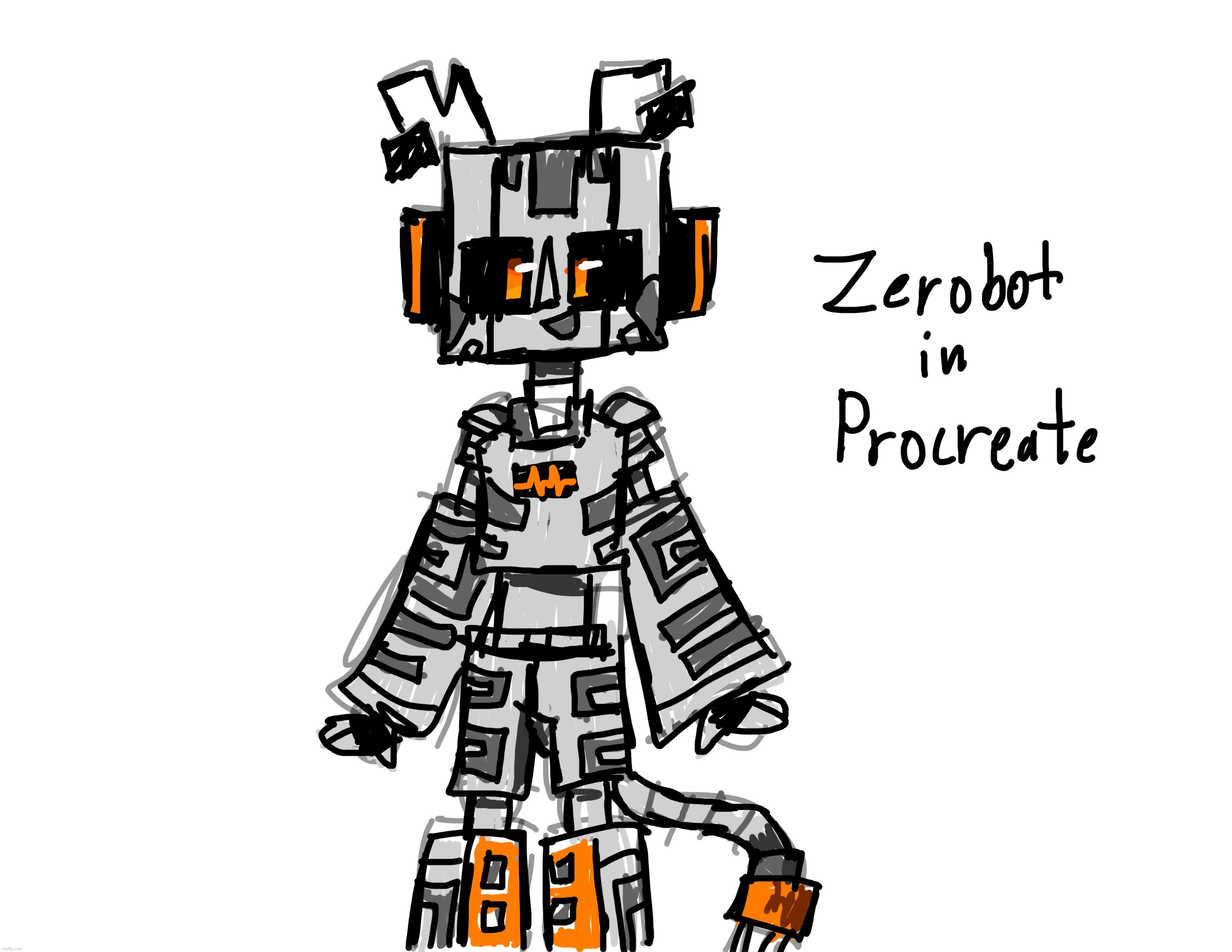 Tried out procreate for the first time and drew Zerobot | made w/ Imgflip meme maker