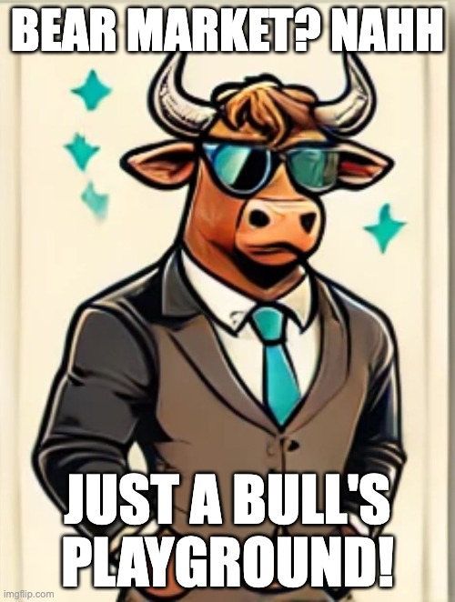 BullBearMarket | BEAR MARKET? NAHH; JUST A BULL'S PLAYGROUND! | image tagged in memes | made w/ Imgflip meme maker