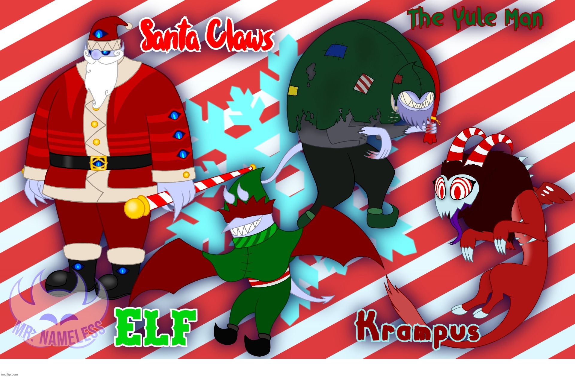 All holiday characters I've made so far | image tagged in fuck my life | made w/ Imgflip meme maker