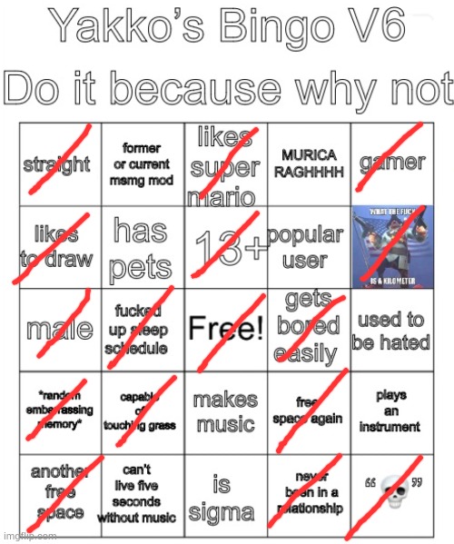 Yakko’s Bingo V6 | image tagged in yakko s bingo v6 | made w/ Imgflip meme maker