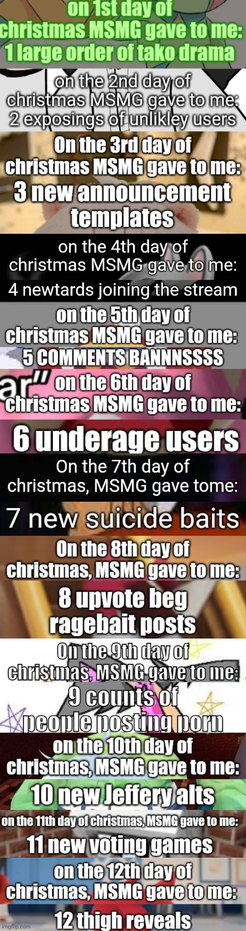 12 Painful Days of an MSMG Christmas | made w/ Imgflip meme maker