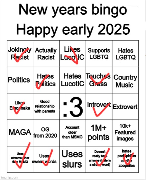 check hates lgbtq and you're dead | image tagged in 2025 bingo | made w/ Imgflip meme maker