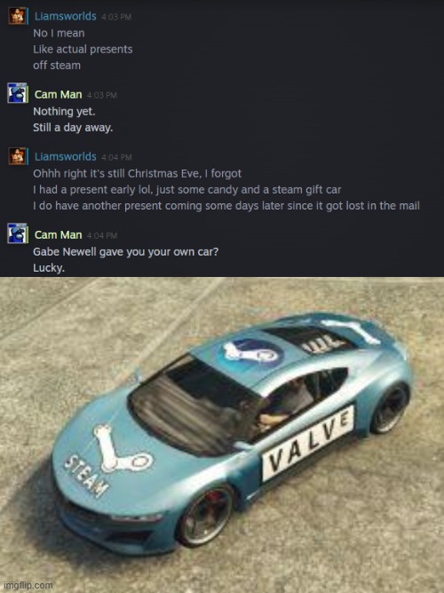 Steam Gift Car | made w/ Imgflip meme maker