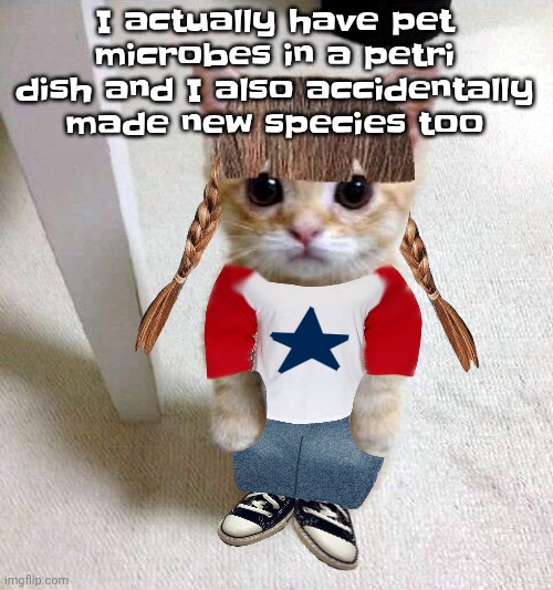 Guh | I actually have pet microbes in a petri dish and I also accidentally made new species too | image tagged in nyami | made w/ Imgflip meme maker