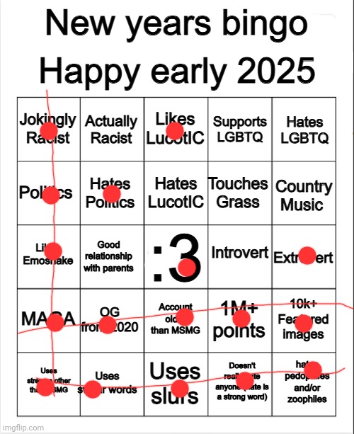 Lmao time to get canceled | image tagged in 2025 bingo | made w/ Imgflip meme maker