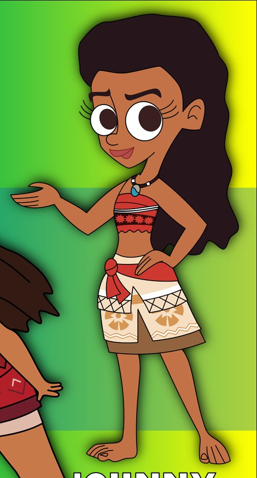 Moana in Johnny Test Style Blank Meme Template