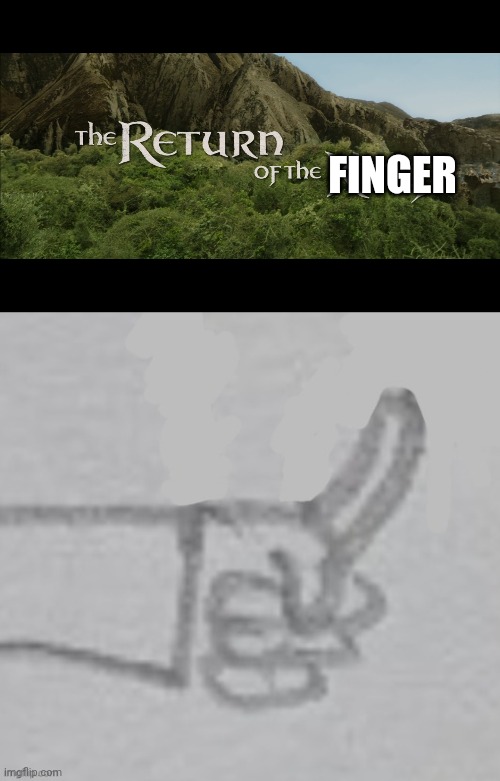 Return of the finger | FINGER | image tagged in return of the king | made w/ Imgflip meme maker