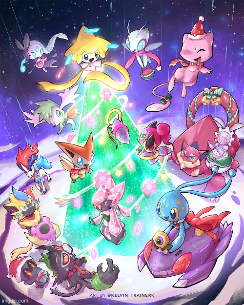 Mythical Christmas (Art by kelvin_trainerk) | made w/ Imgflip meme maker