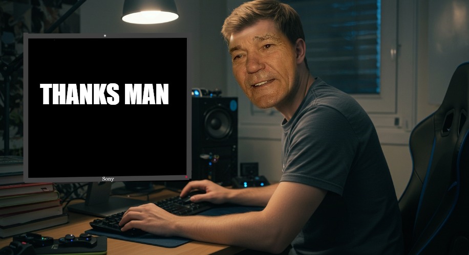 THANKS MAN | image tagged in kewlew at work | made w/ Imgflip meme maker