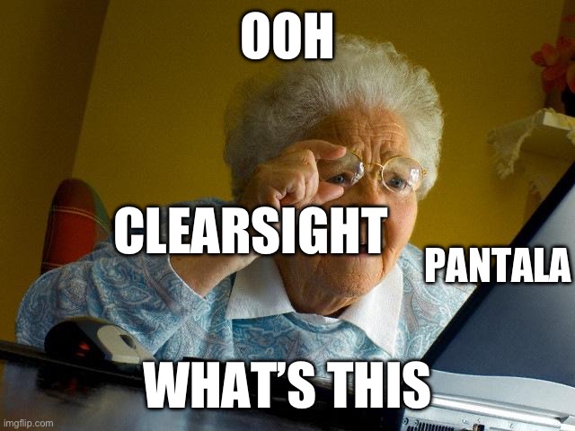 Grandma Finds The Internet | OOH; CLEARSIGHT; PANTALA; WHAT’S THIS | image tagged in memes,grandma finds the internet | made w/ Imgflip meme maker