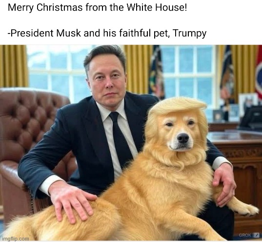 Merry Christmas from President-Elect Musk | image tagged in president musk,trump,elon musk | made w/ Imgflip meme maker