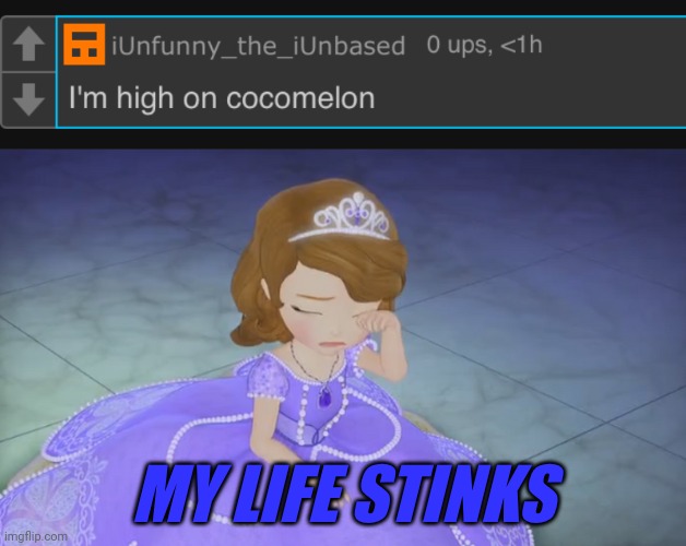 It ain't even cool to be high on Cocomelon | MY LIFE STINKS | image tagged in im high on cocomelon,cocomelon,fun,memes,cocomelon sucks | made w/ Imgflip meme maker