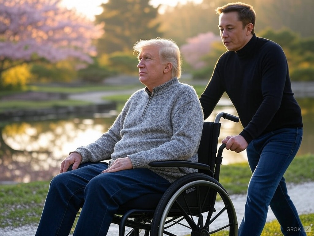 Donald Trump wheelchair Elon Musk #elonald Blank Meme Template