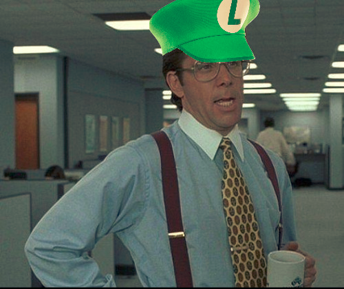 Lumbergh Luigi Hat Blank Meme Template