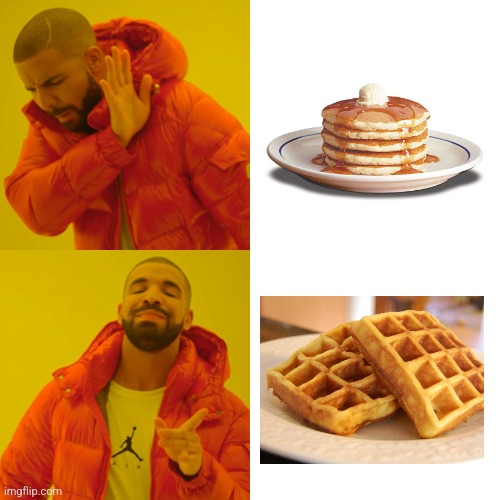 Merry Wafflemas | image tagged in memes,drake hotline bling | made w/ Imgflip meme maker