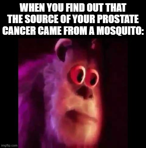 *internally screams in agony* | WHEN YOU FIND OUT THAT THE SOURCE OF YOUR PROSTATE CANCER CAME FROM A MOSQUITO: | image tagged in sully groan,oof,mosquito attack,prostate exam,memes,lol so funny | made w/ Imgflip meme maker