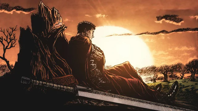 Guts Staring at the sunset Blank Meme Template