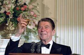 Reagan Raising Wine Glass Blank Meme Template