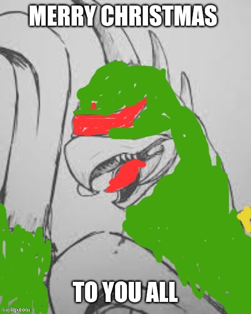 Merry Christmas | MERRY CHRISTMAS; TO YOU ALL | image tagged in random showa gigan from instagram i coloured in,christmas,be happy | made w/ Imgflip meme maker