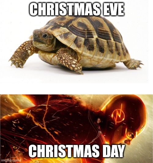 Slow vs Fast Meme | CHRISTMAS EVE; CHRISTMAS DAY | image tagged in slow vs fast meme | made w/ Imgflip meme maker