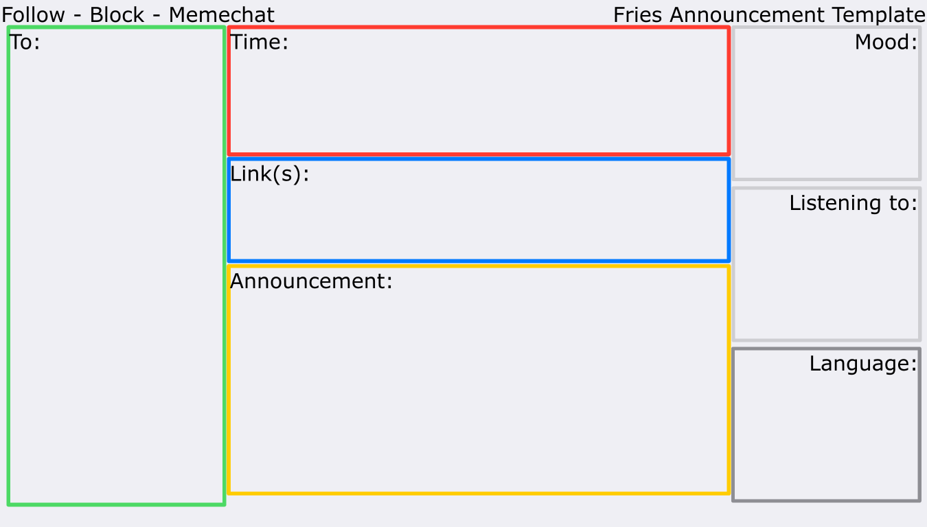 High Quality Fries basic announcement template Blank Meme Template