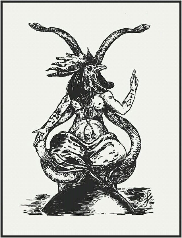 Abraxas in Baphomet pose Blank Meme Template