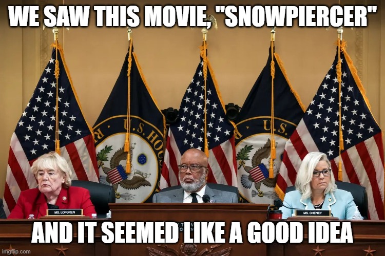 Jan. 6 committee | WE SAW THIS MOVIE, "SNOWPIERCER" AND IT SEEMED LIKE A GOOD IDEA | image tagged in jan 6 committee | made w/ Imgflip meme maker