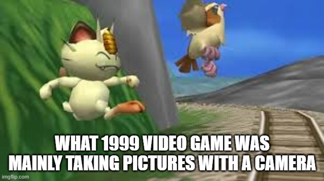 memes by Brad - What 1999 video games was mainly taking pictures with a camera? | WHAT 1999 VIDEO GAME WAS MAINLY TAKING PICTURES WITH A CAMERA | image tagged in gaming,video games,games,camera,pictures | made w/ Imgflip meme maker