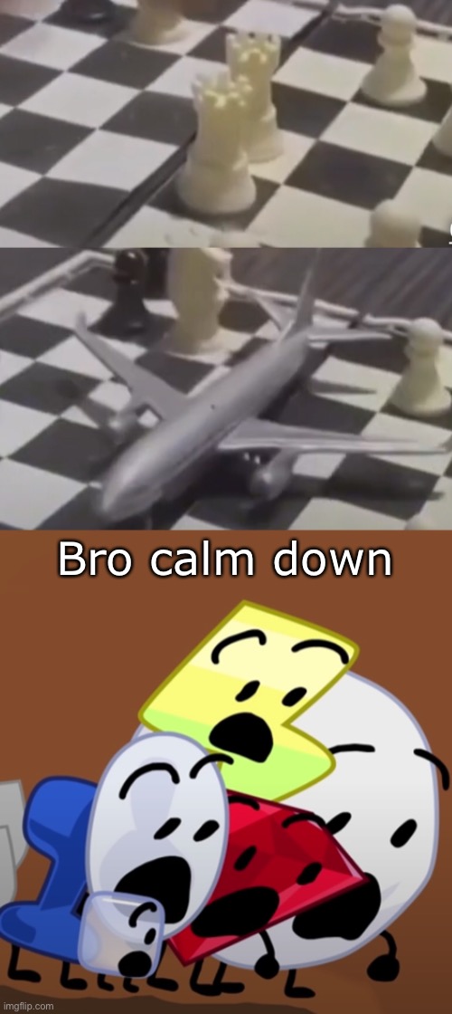 This guy needs to chill tf out :skull: | Bro calm down | image tagged in bfb shocked | made w/ Imgflip meme maker