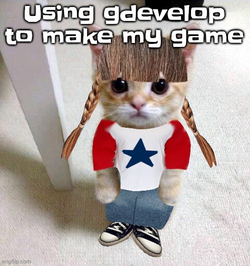 Nyami | Using gdevelop to make my game | image tagged in nyami | made w/ Imgflip meme maker
