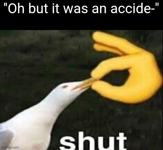 I know you ass enjoyed that dawn | ''Oh but it was an accide-" | image tagged in shut | made w/ Imgflip meme maker