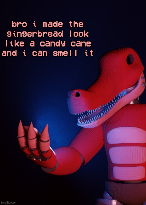 smells like peppermint bark | bro i made the gingerbread look like a candy cane and i can smell it | image tagged in what the fu k am i looking at | made w/ Imgflip meme maker