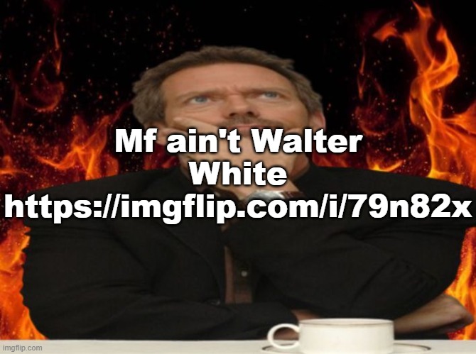 Dr House MD | Mf ain't Walter White
https://imgflip.com/i/79n82x | image tagged in dr house md | made w/ Imgflip meme maker