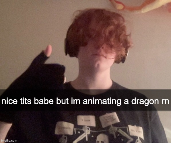 nice tits babe but im animating a dragon rn | made w/ Imgflip meme maker