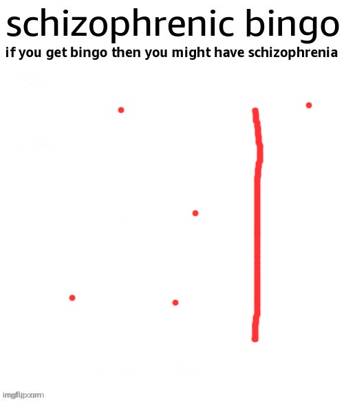 schizophrenic bingo | image tagged in schizophrenic bingo | made w/ Imgflip meme maker