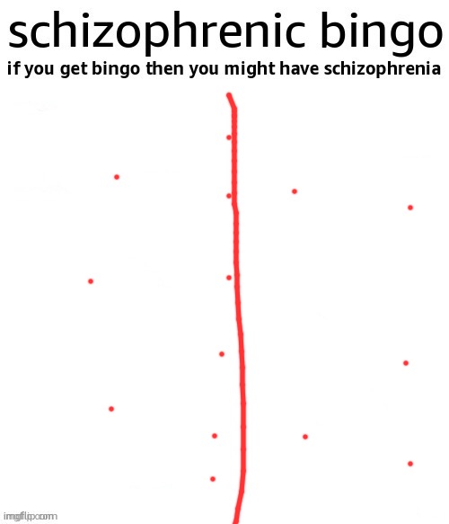 schizophrenic bingo | image tagged in schizophrenic bingo | made w/ Imgflip meme maker