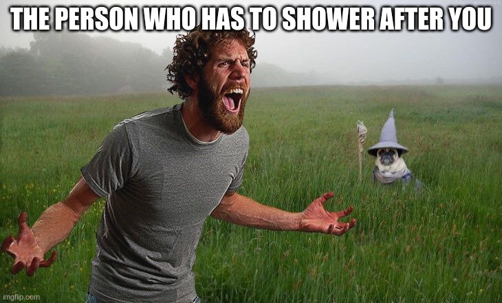 Oh come on | THE PERSON WHO HAS TO SHOWER AFTER YOU | image tagged in oh come on | made w/ Imgflip meme maker