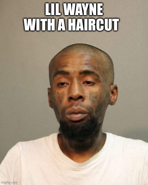 If Lil Wayne got a haircut | LIL WAYNE WITH A HAIRCUT | image tagged in lil wayne,mugshot,funny,lol,haircut,fail | made w/ Imgflip meme maker