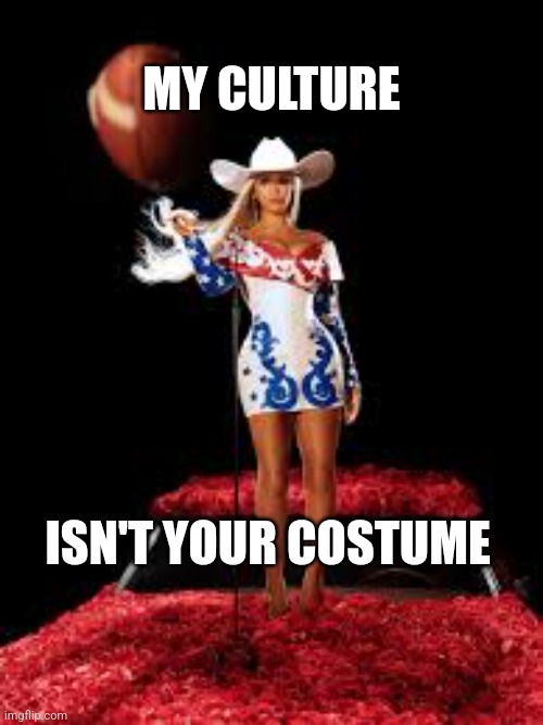 Beyonce | MY CULTURE; ISN'T YOUR COSTUME | image tagged in beyonce | made w/ Imgflip meme maker