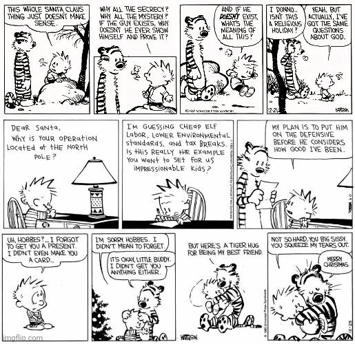 Some memorable Xmas strips. | image tagged in calvin and hobbes,comics/cartoons,happy holidays | made w/ Imgflip meme maker