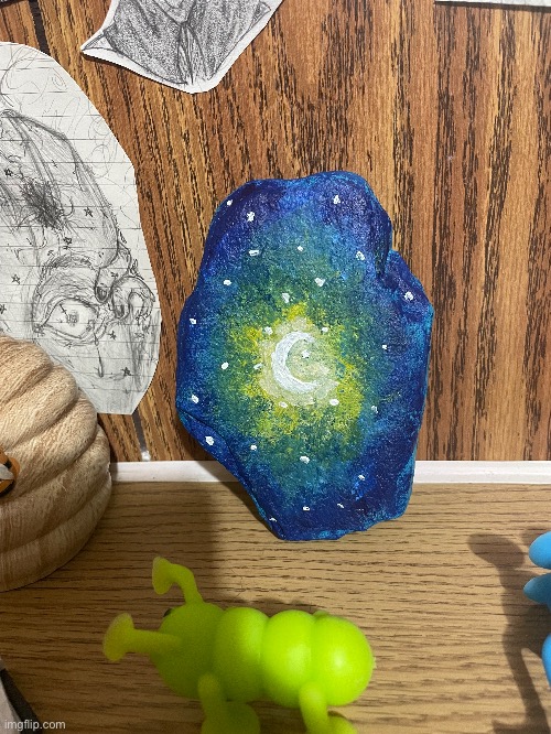 hi guy s i painted a rock while i was half asleep :D | made w/ Imgflip meme maker